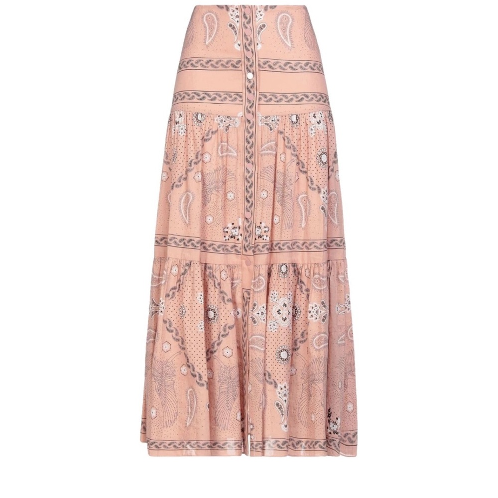 Sandro pastel pink linen skirt